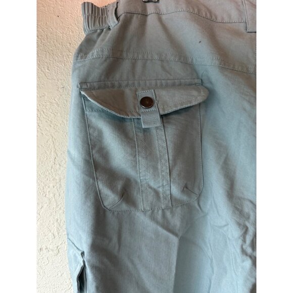 Outdoor Sports Light Blue Cargo Pants With Elastic Waist Button Pockets Size XL - Picture 10 of 10